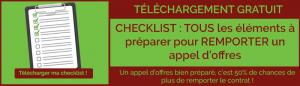 Obtenir une Checklist de tous les éléments à préparer pour remporter un appel d’offres